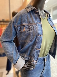 Jaqueta Cropped Elástico Jeans - comprar online