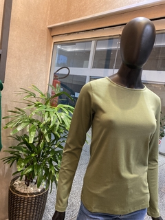 Blusa Decote Redondo Mg Longa Verde - comprar online