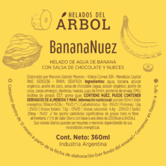 Ingredientes e información nutricional Banana Nuez