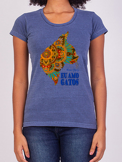 Camiseta Estonada Feminina Eu amo gatos Mama Gipsy. - comprar online