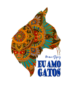 Camiseta Estonada Feminina Eu amo gatos Mama Gipsy. - comprar online