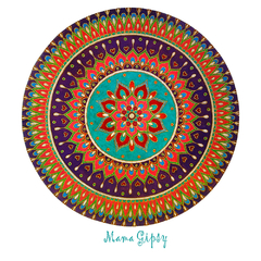 T-Shirt Canoa com Mandala Mama Gipsy.