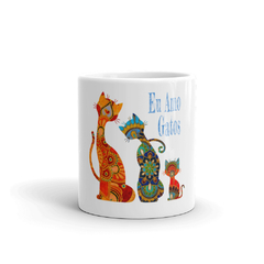 Caneca Eu amo Gatos Mama Gipsy