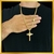 Corrente Grumet com pingente Cruz Jesus Cristo banhado a ouro 18k