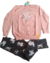 Conjunto Infantil feminino com blusa moletom e calça legging Rosa tam. 8