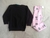 Conjunto Infantil feminino com blusa moletom preta e calça legging Rosa tam. 4 - comprar online