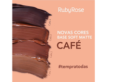 BASE LÍQUIDA SOFT MATTE - RUBY ROSE - 29ml - TONS CAFÉ 01, 02, 03, 04 - Prado Makeshop