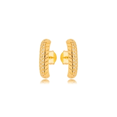 Brinco Ear hook liso zircônia