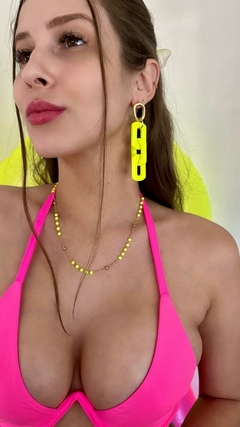 Colar esferinhas neon