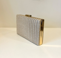 Bolsa clutch tecido dourado - comprar online