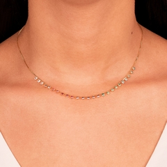 Colar choker pontos coloridos zircônia - comprar online