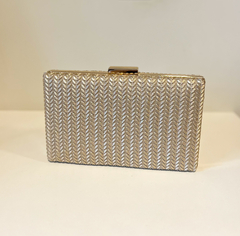 Bolsa clutch tecido dourado