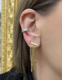 Ear jacket corrente zircônia - AL acessorios - Semijoias de qualidade e tendências