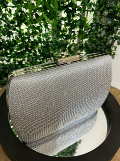 Clutch prata tela - loja online