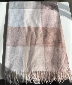 Pashmina cachecol estampa lista xadrez neutra - comprar online