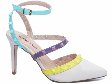 Sapato Feminino Scarpin Salto Fino Napa Off White 183000