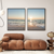 Conjunto com dois quadros decorativos Amanhecer na Praia