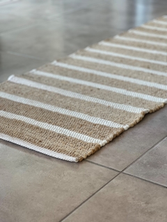 alfombra de yute y algodon 155 x 55 cm