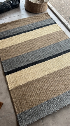 alfombra franjas de yute y sisal - tienda online