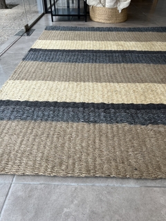 alfombra franjas de yute y sisal