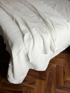 pie de cama nido de abeja - off white - comprar online