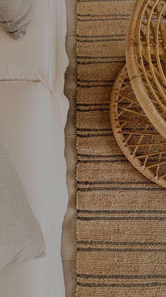 alfombra de yute con rayas de algodon