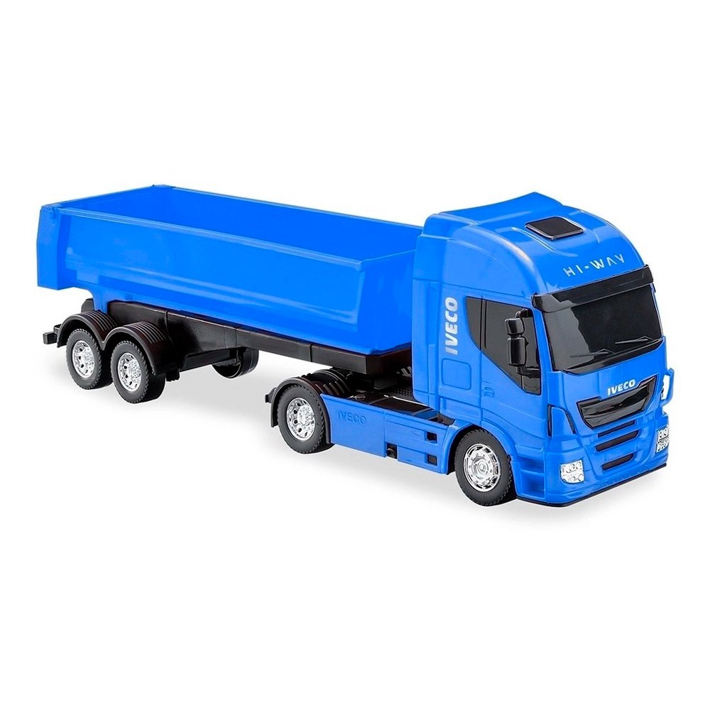 Caminhão De Brinquedo Carreta Caçamba Iveco Hi Way Miniatura