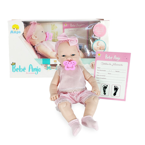 Boneca Tipo Bebe Reborn Ninos Recem Nascida + Certidão