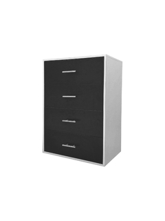 Cajonera Minimalista Blanco y Negro - 4 Cajones - comprar en línea