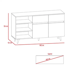 Credenza Bufetera Salem Nogal y Gris - tienda en línea