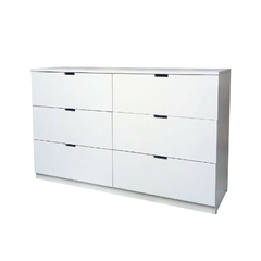 Cajonera Minimalista Blanca Polo 6 Cajones