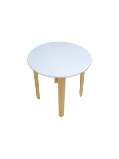 Comedor Minimalista Redondo con 4 Sillas Eames Blanco y Gris - POLODESIGNSMX