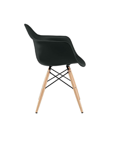 Silla Minimalista Eames Descansabrazos Negra - POLODESIGNSMX