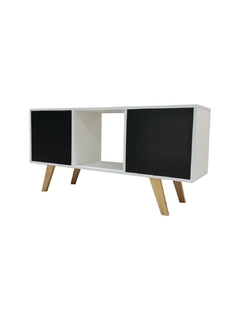 Mueble TV Estilo Retro Push and Open - Blanco y Negro - comprar en línea