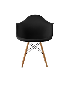 Silla Minimalista Eames Descansabrazos Negra