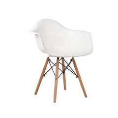 Silla Minimalista Eames Descansabrazos Blanca