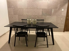 Comedor Estilo Nórdico Polo Negro con 4 sillas