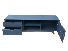 Mueble TV Bolonia Madera y Azul 60 pulgadas - 155 cm - POLODESIGNSMX