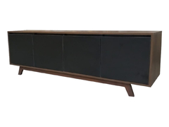 Mueble Polo TV Negro y Nogal Con Puertas - 70 pulgadas - comprar en línea