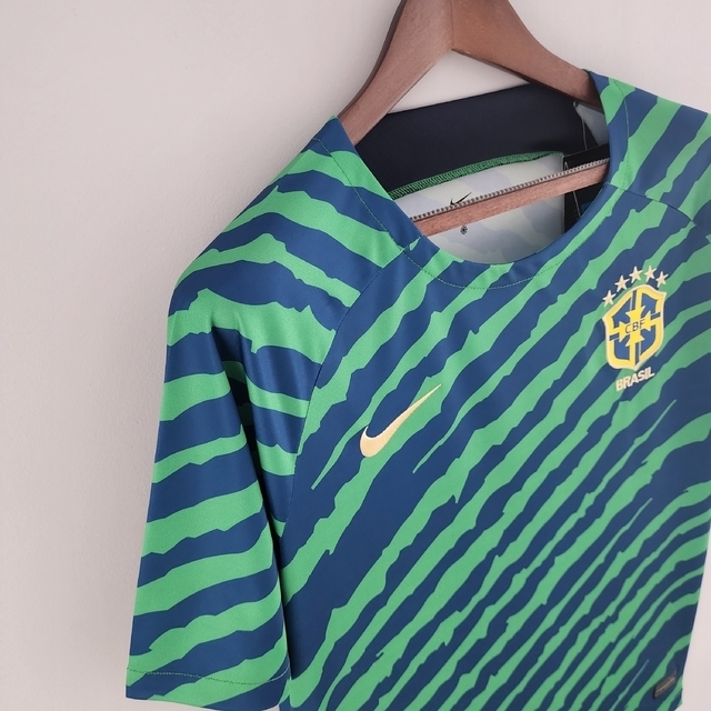 Camisa Seleção Brasileira Pré-Jogo 2022 Jogador Nike Masculina Azul