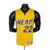 Regata Basquete NBA do Miami Heat na Cor Amarela, com a gola em V com detalhes na camisa inteira na cor preta, logo da Nike no lado Direito da Regata. logo Da NBA nas costa perto da nuca.