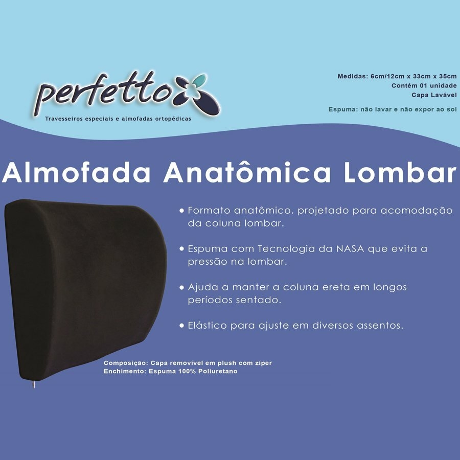 Almofada Ortopédica Anatômica Lombar Visco Perfetto - Curativa Med