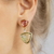 Brinco Ear Jacket com Cristais Prasiolita e Rosa Banhado a Ouro - Bekkah