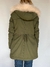 PARKA VERDE OLIVA CON PIEL ROSA ADENTRO HOLLISTER T.XS