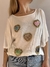 REMERA BLANCA MANGA CORTA CORAZONES BORDADOS VERO ALFIE T.M - comprar online