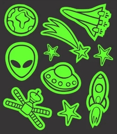 Tatuagem temporária glowfun Espaço Aliens