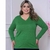 Blusa Plus Size Feminina Tricot Manga Longa Verde G4 - Roupas da Zu