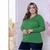 Blusa Plus Size Feminina Tricot Manga Longa Verde G4 na internet