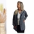 Cardigan Plus Size Feminino Jackard Tricot Manga Longa Bicolor G3 - comprar online