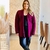 Cardigan Plus Size Feminino Jackard Tricot Manga Longa Bicolor G3 - Roupas da Zu